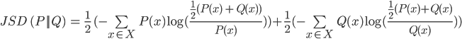 The formula for Jensen-Shannon divergence, completely written out.